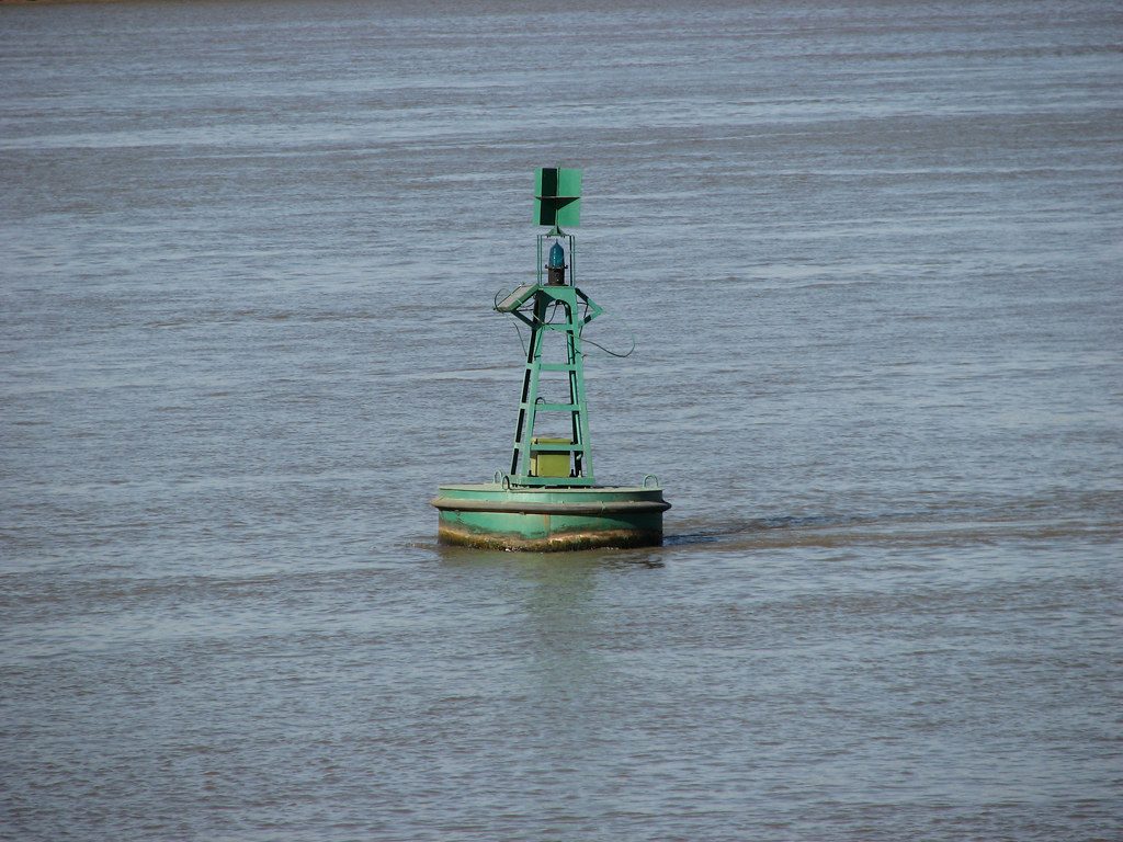 Boya verde de señalización