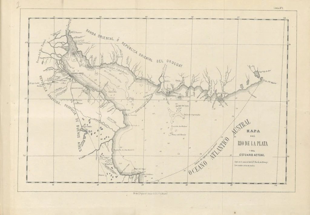 Mapa histórico del Río de la Plata